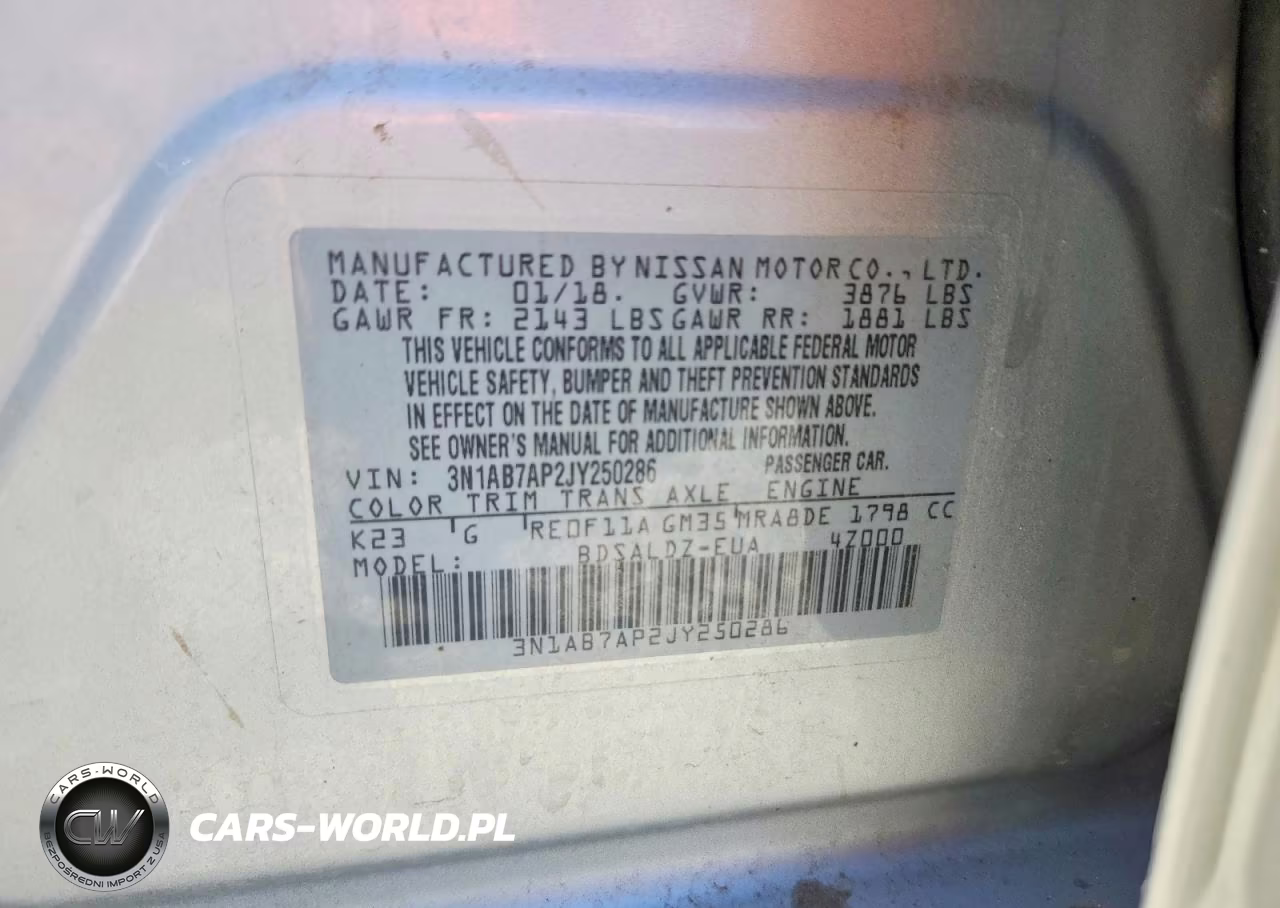 2018 Nissan Sentra Sv VIN:3N1AB7AP2JY250286 - 12
