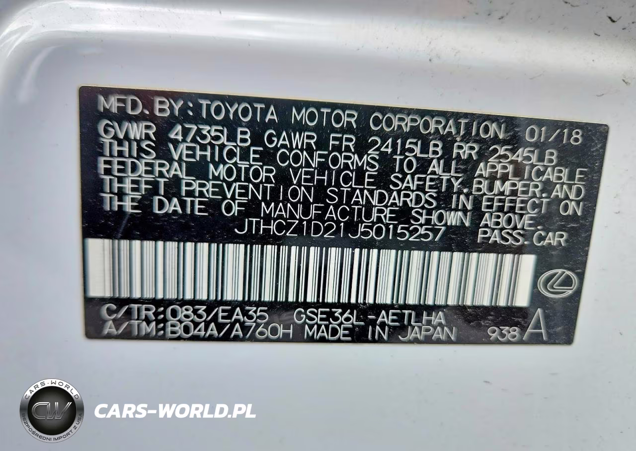 2018 Lexus Is 350 VIN:JTHCZ1D21J5015257 - 12