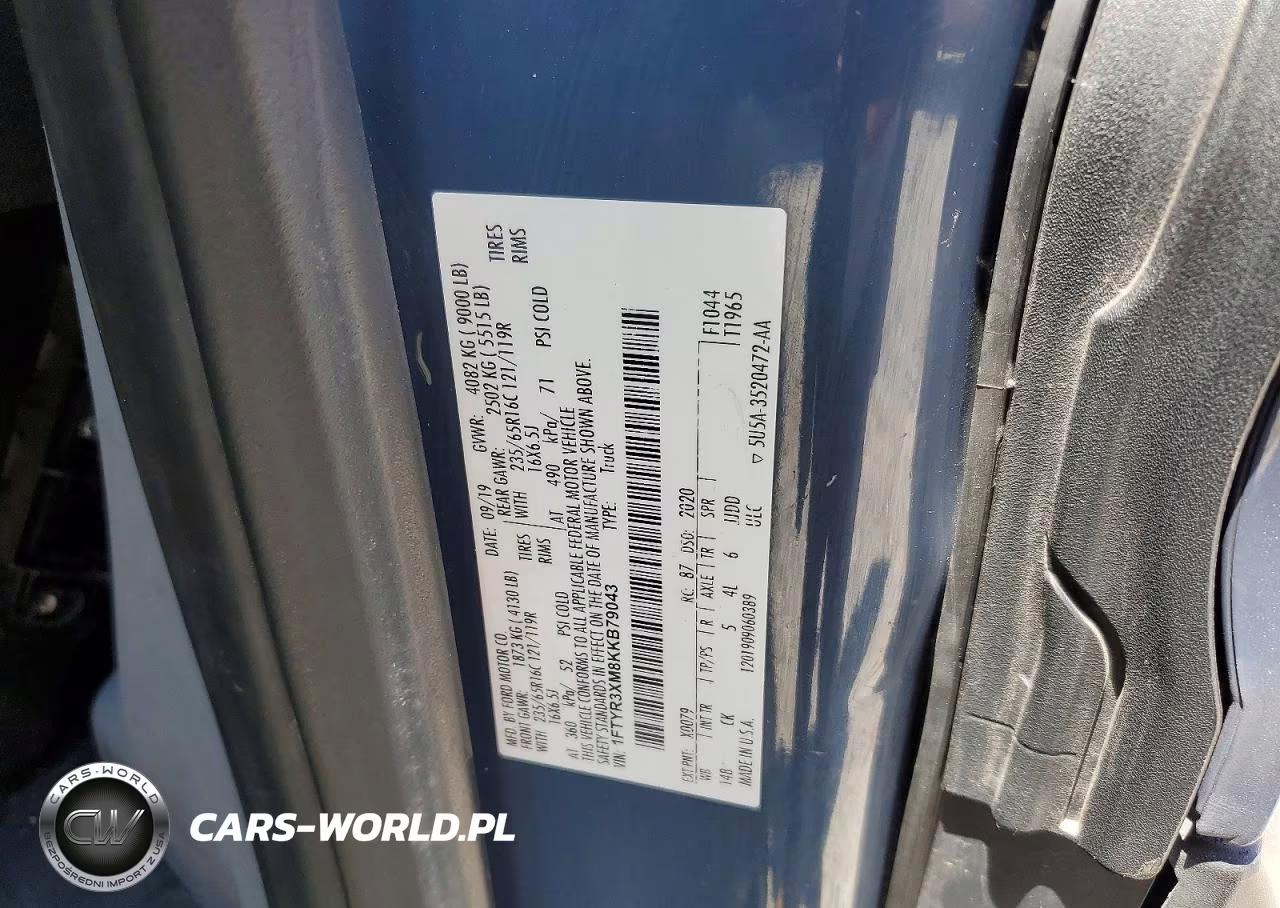 2019 Ford Transit T-250 VIN:1FTYR3XM8KKB79043 - 13
