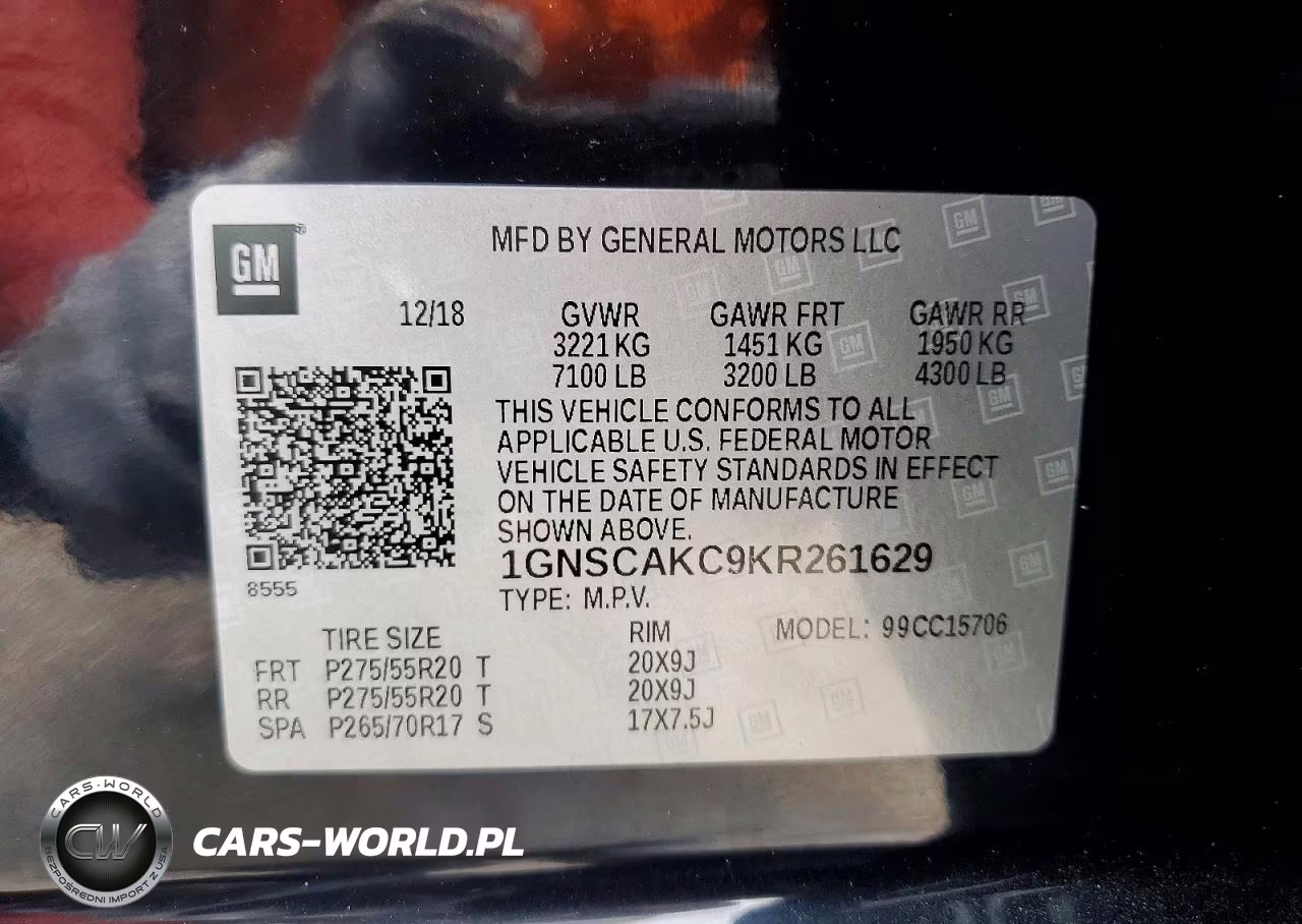 2019 Chevrolet Tahoe C1500 Ls VIN:1GNSCAKC9KR261629 - 13