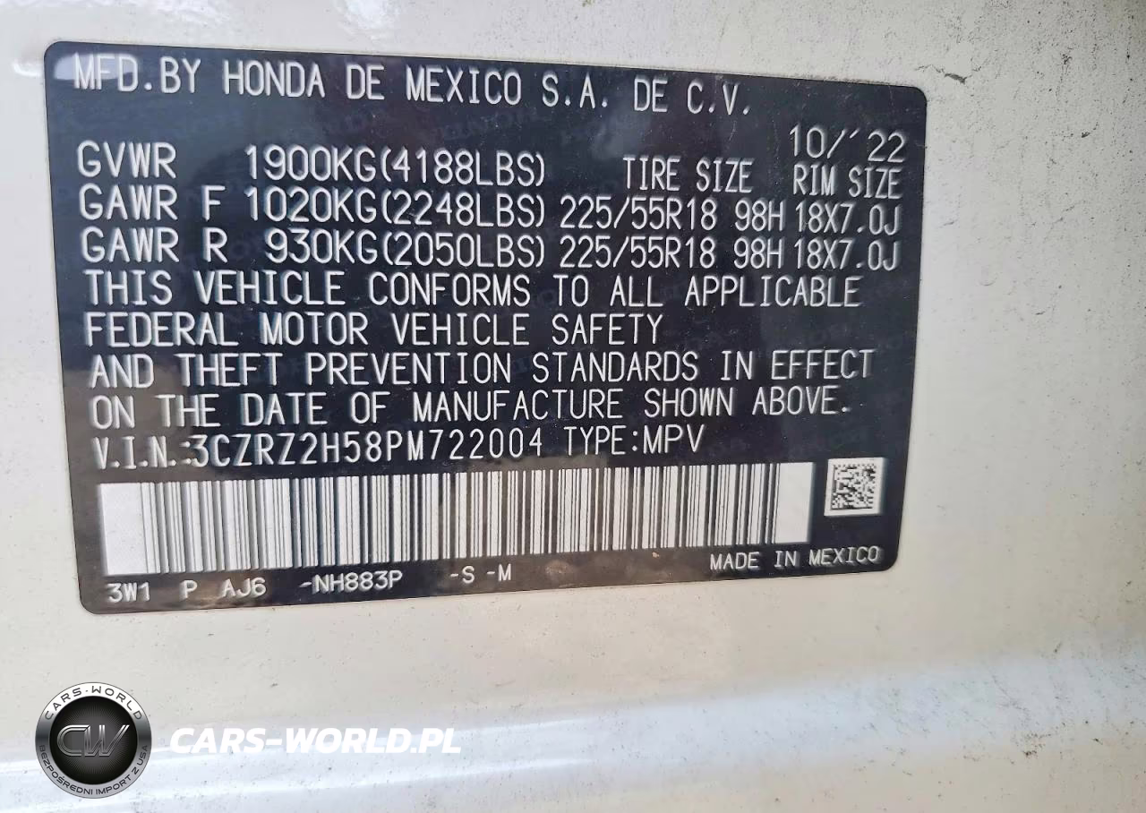 2023 Honda Hr-V Sport VIN:3CZRZ2H58PM722004 - 13