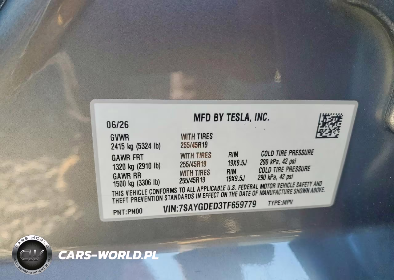 2026 Tesla Model Y VIN:7SAYGDED3TF659779 - 12