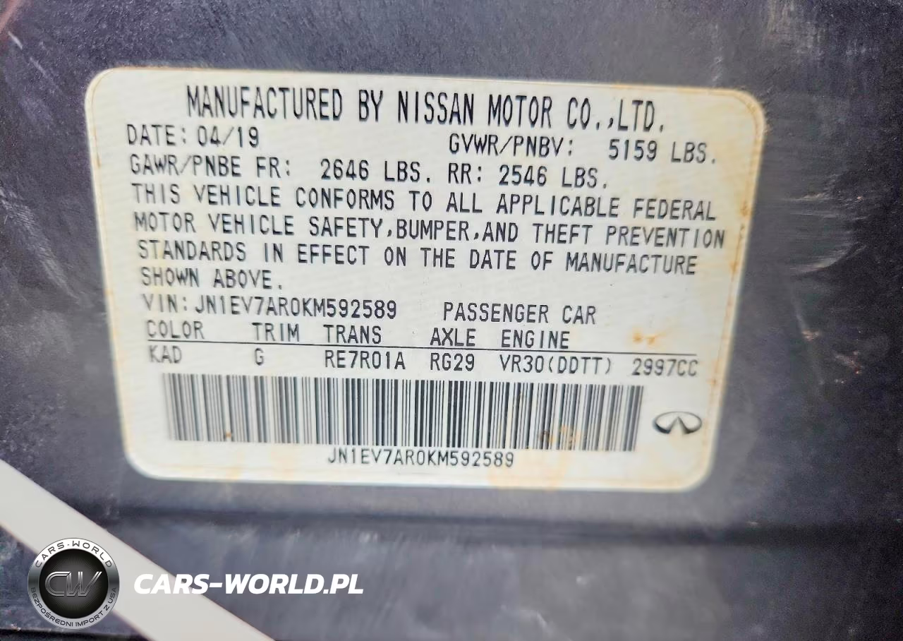 2019 Infiniti Q50 3.0T Luxe VIN:JN1EV7AR0KM592589 - 12