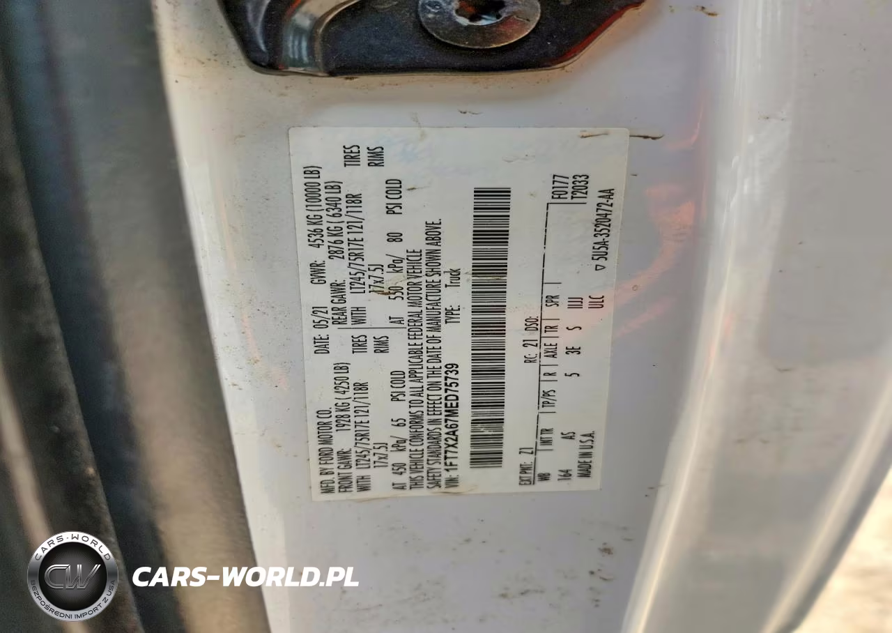 2021 Ford F250 Super Duty VIN:1FT7X2A67MED75739 - 13