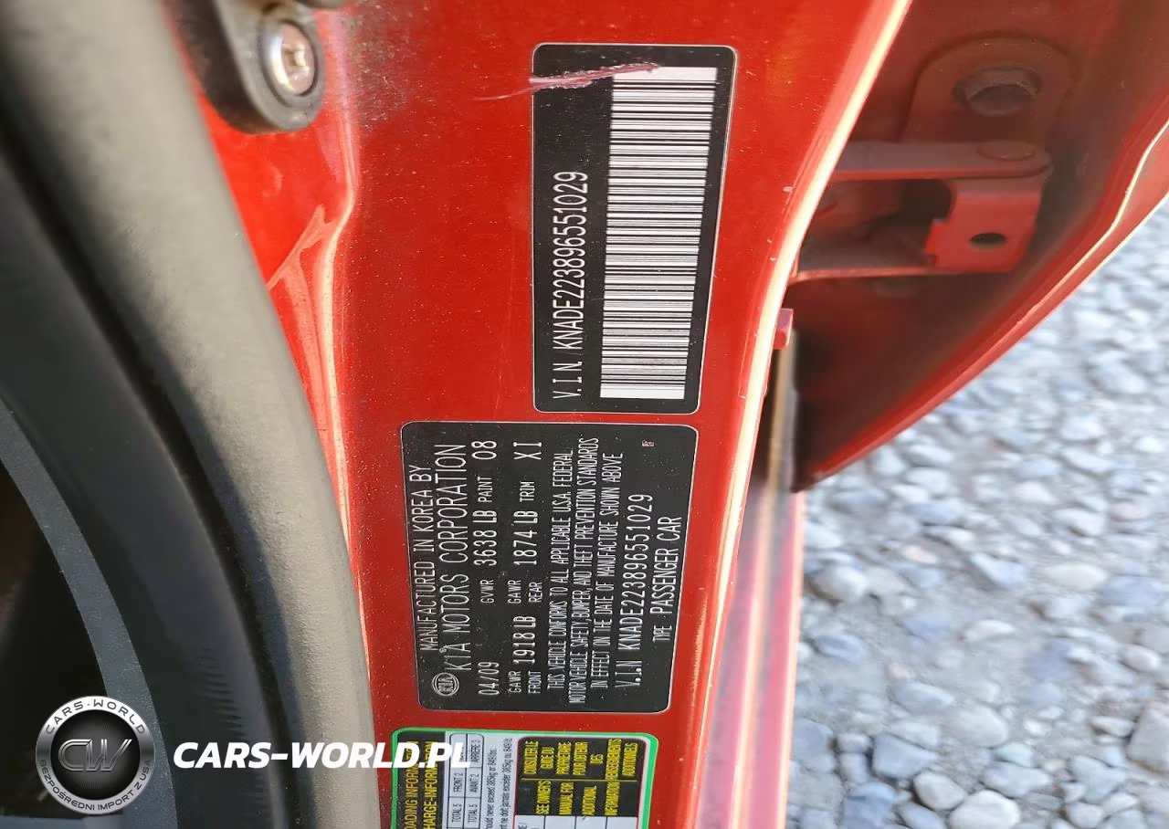 2009 Kia Rio Base VIN:KNADE223896551029 - 12