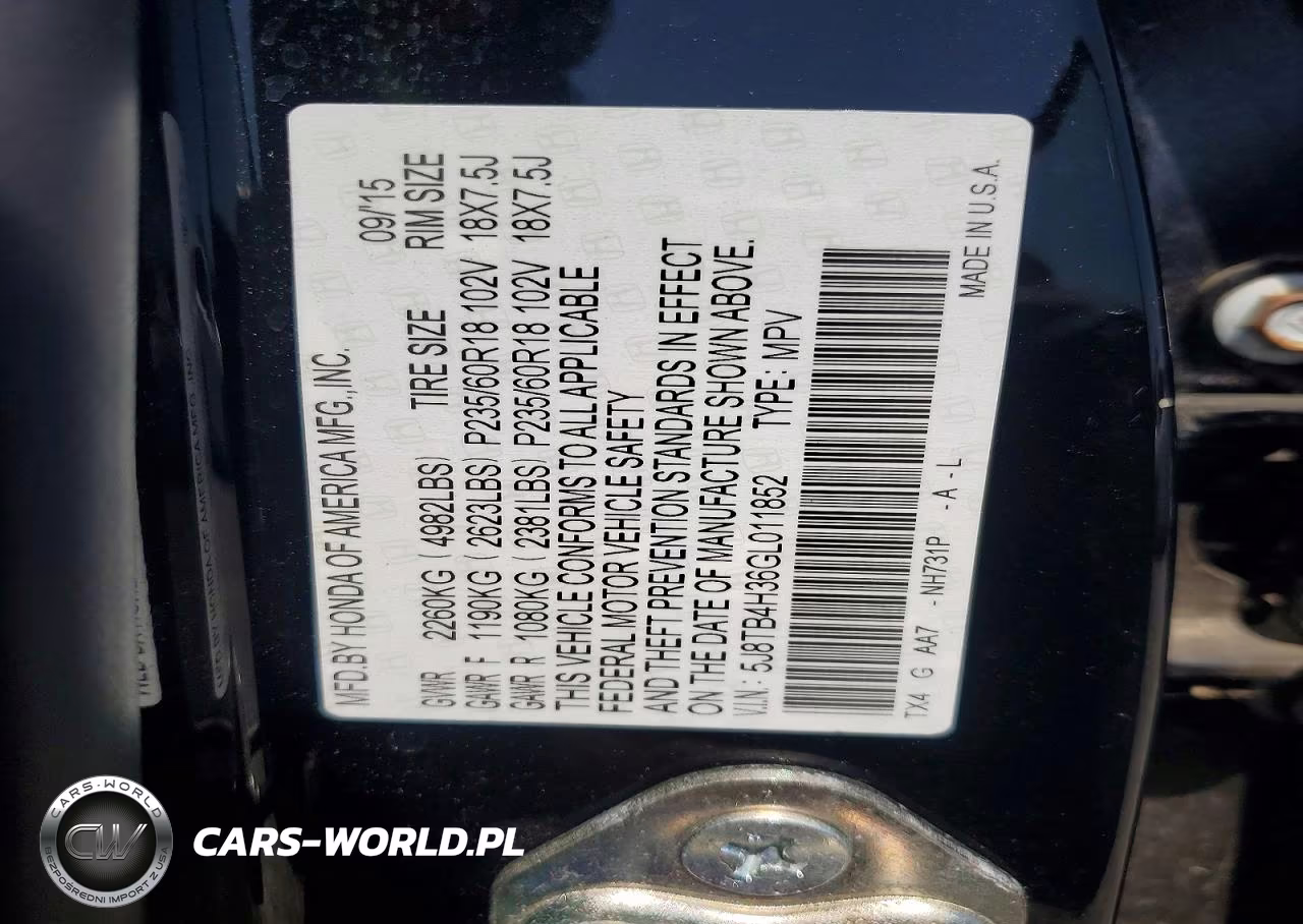 2016 Acura Rdx VIN:5J8TB4H36GL011852 - 13