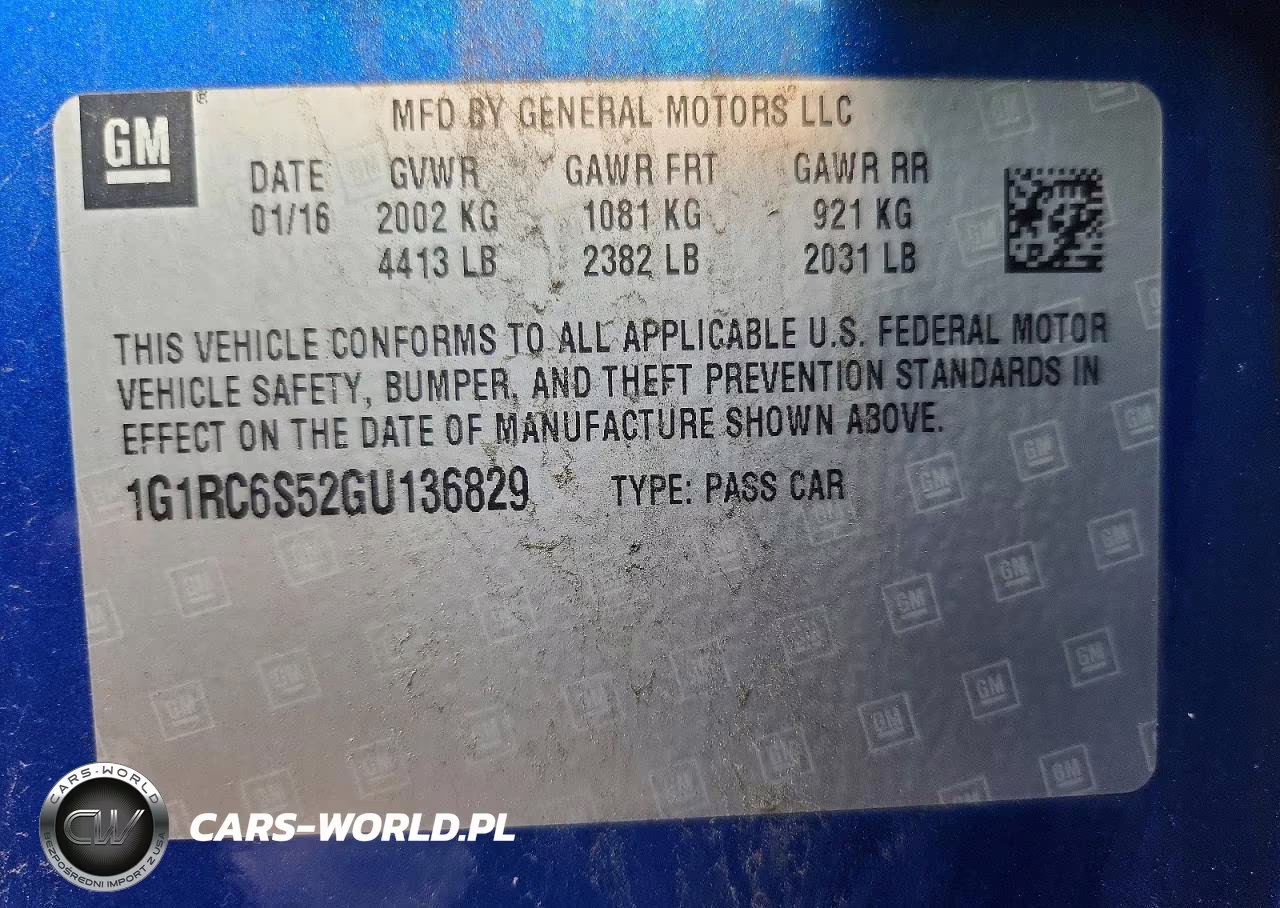 2016 Chevrolet Volt Lt VIN:1G1RC6S52GU136829 - 12