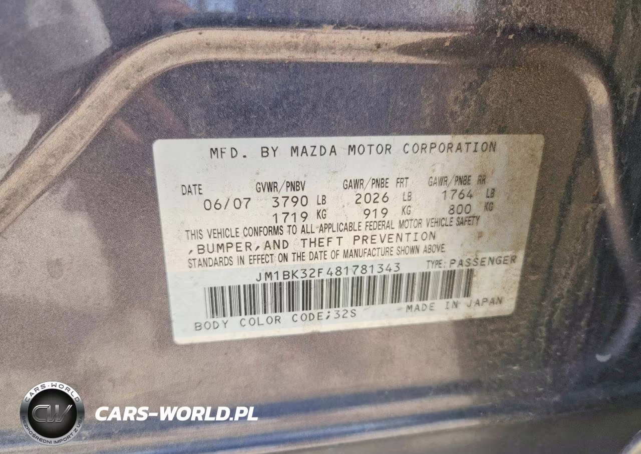 2008 Mazda 3 I VIN:JM1BK32F481781343 - 12