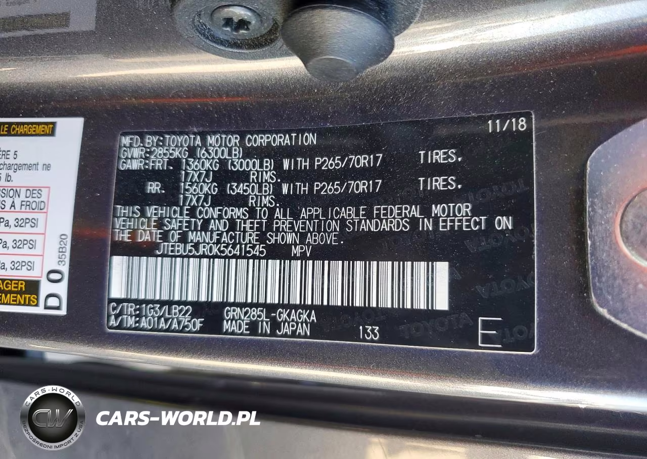 2019 Toyota 4Runner Sr5 Premium VIN:JTEBU5JR0K5641545 - 14