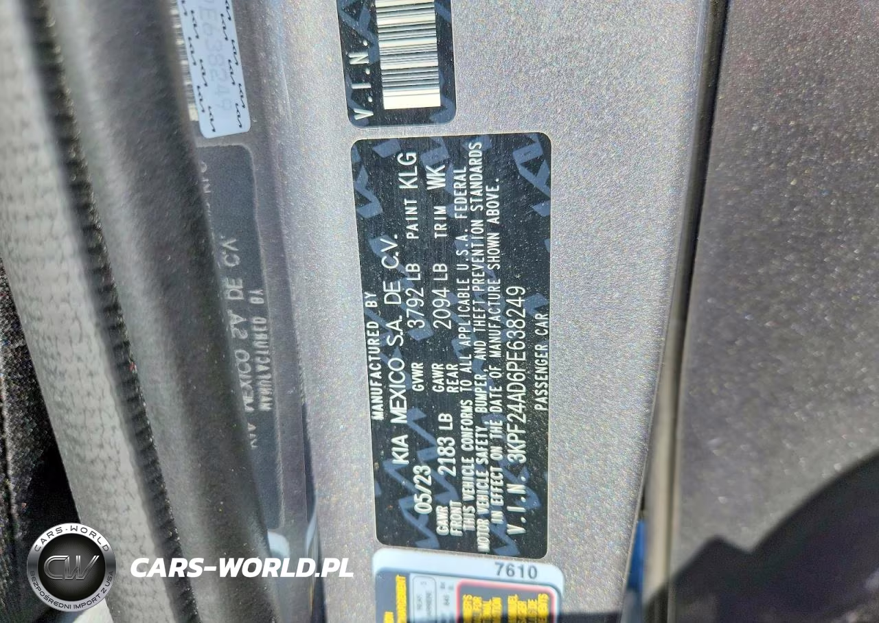 2023 Kia Forte Lxs VIN:3KPF24AD6PE638249 - 12