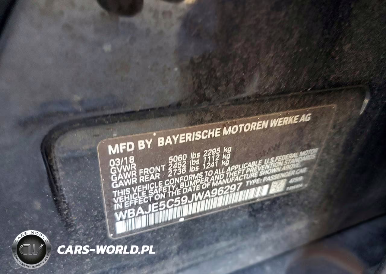 2018 BMW 540 I VIN:WBAJE5C59JWA96297 - 13