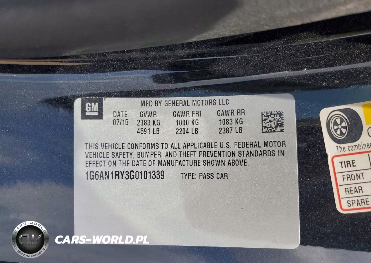 2016 Cadillac Ats-V Standard VIN:1G6AN1RY3G0101339 - 13
