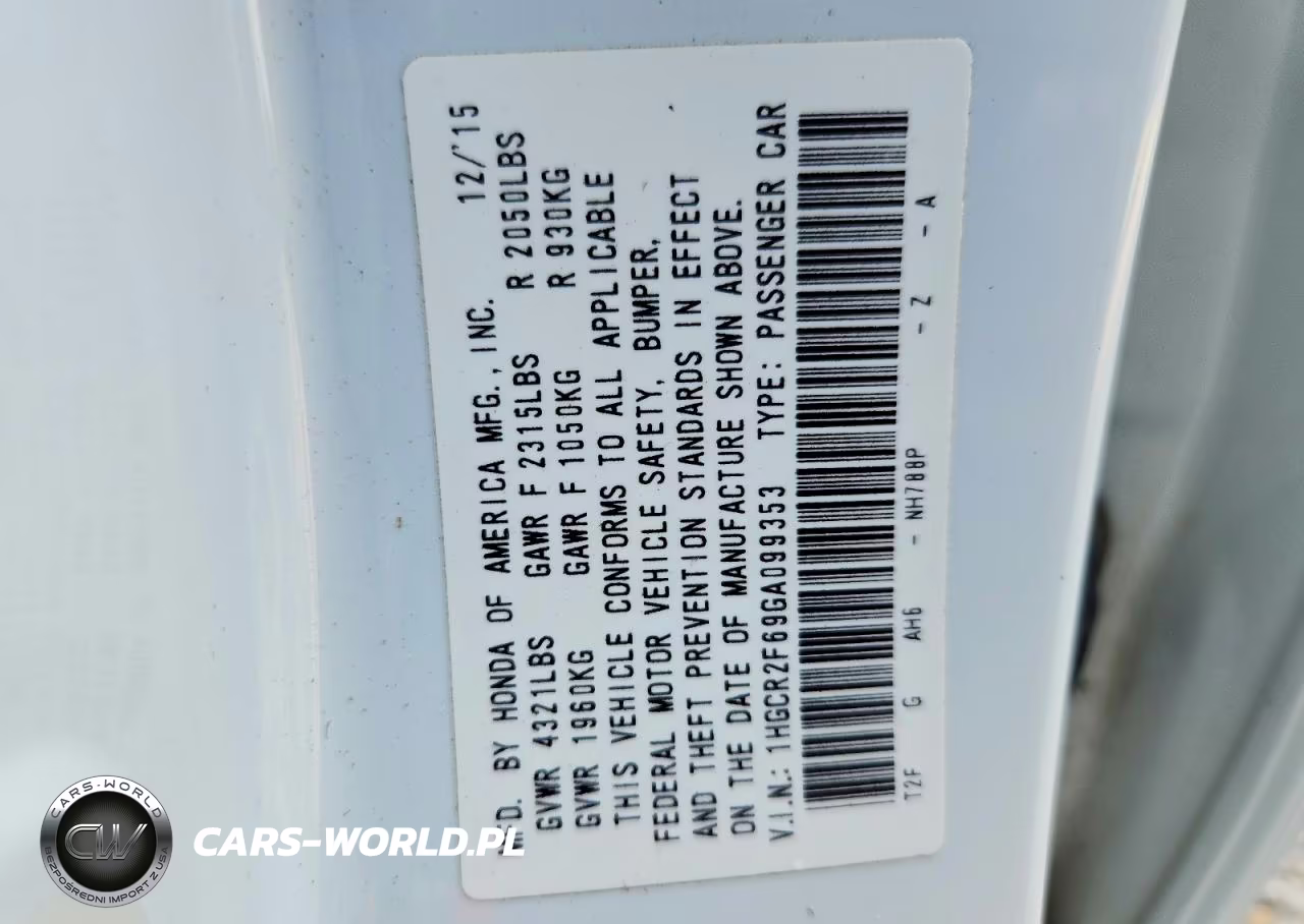 2016 Honda Accord Sport VIN:1HGCR2F69GA099353 - 13