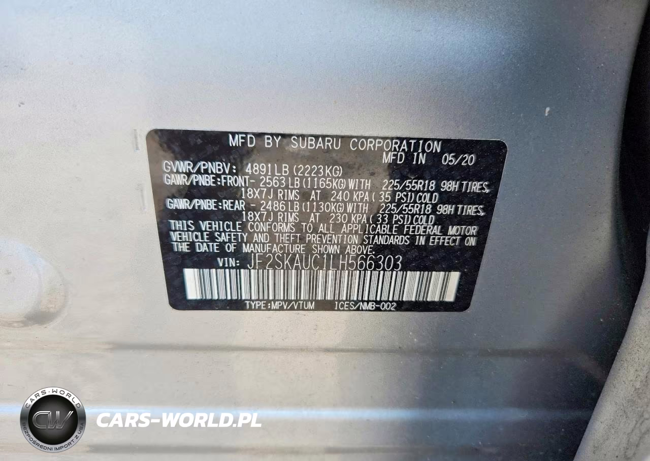 2020 Subaru Forester Limited VIN:JF2SKAUC1LH566303 - 12