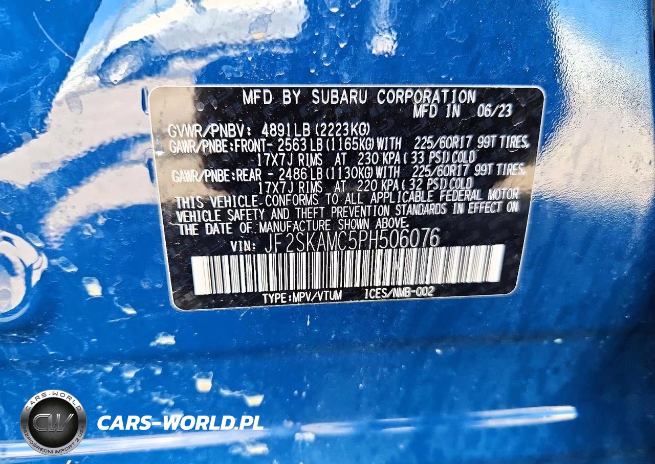 2023 Subaru Forester Wilderness VIN:JF2SKAMC5PH506076 - 13