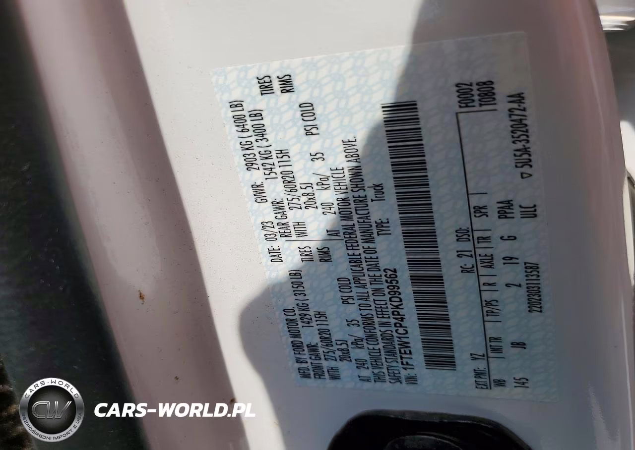 2023 Ford F150 Supercrew VIN:1FTEW1CP4PKD99562 - 12