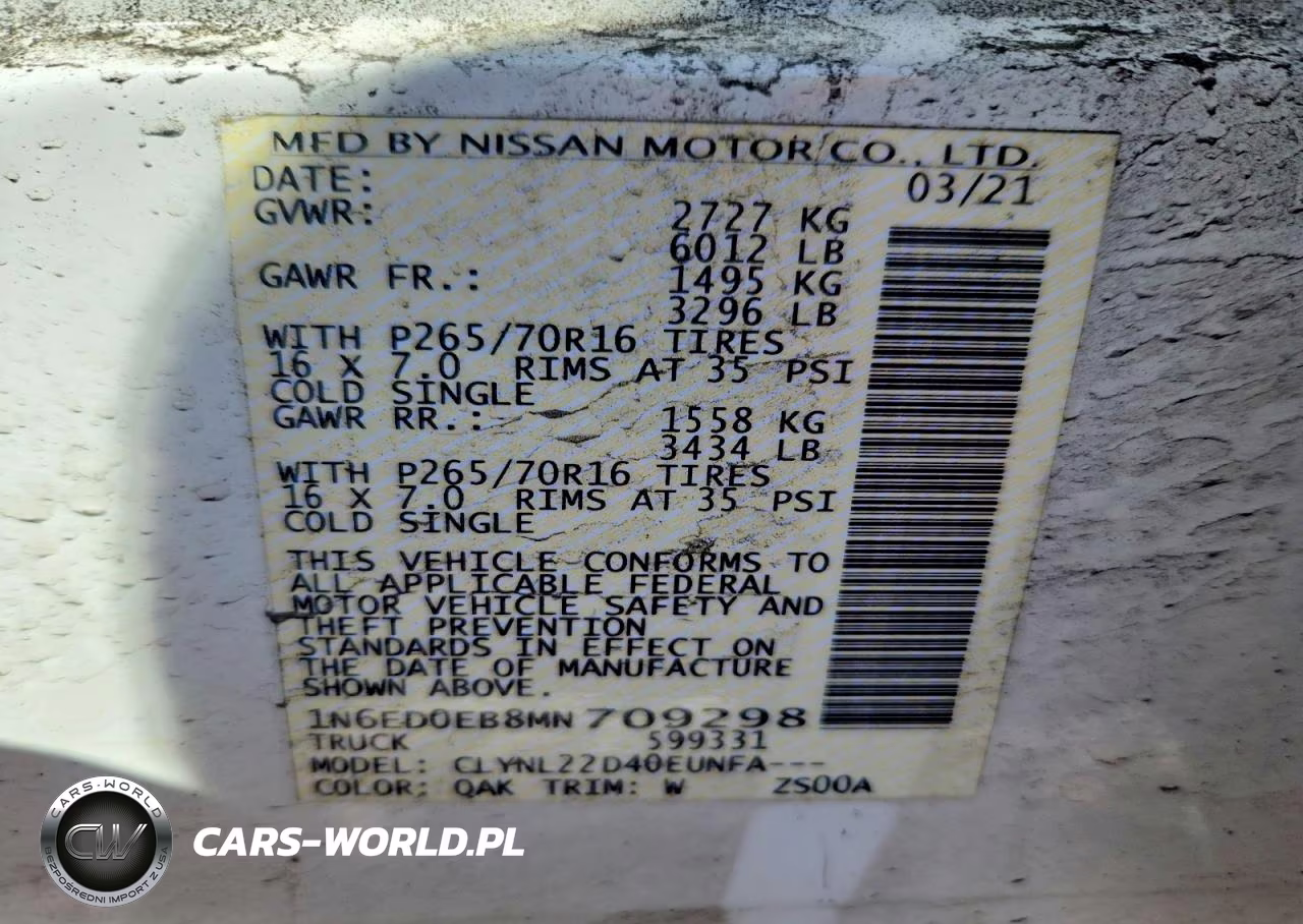 2021 Nissan Frontier VIN:1N6ED0EB8MN709298 - 12