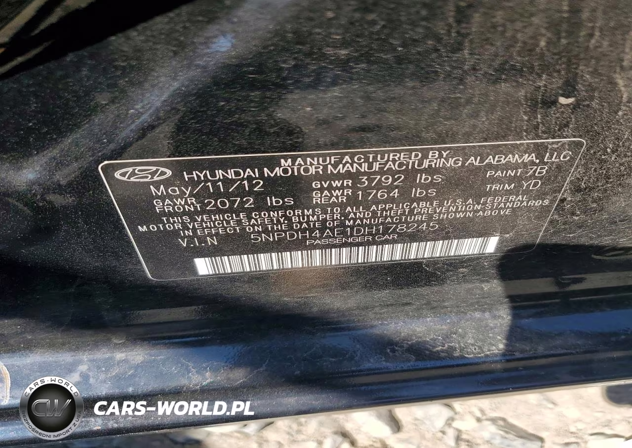 2013 Hyundai Elantra Gls VIN:5NPDH4AE1DH178245 - 13