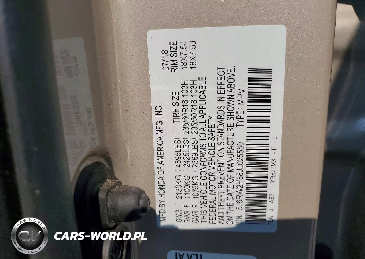 2018 Honda Cr-V Ex VIN:5J6RW2H58JL025580 - 13