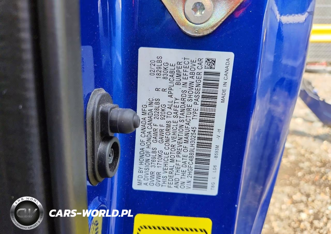 2020 Honda Civic Sport VIN:2HGFC4B89LH302545 - 12