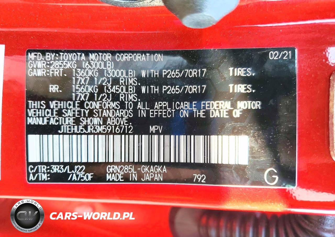 2021 Toyota 4Runner Venture Edition VIN:JTEHU5JR3M5916712 - 14