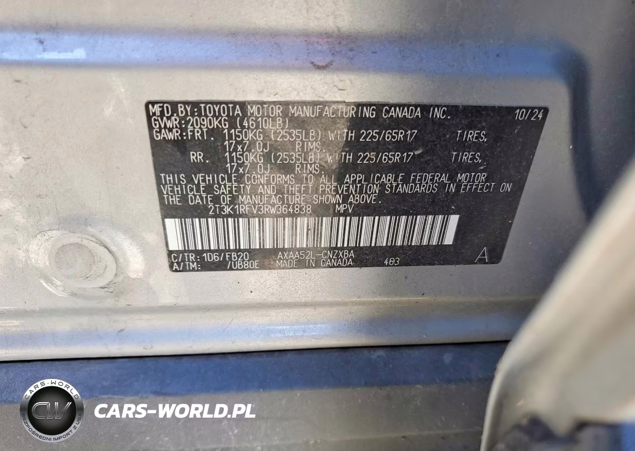2024 Toyota Rav4 Le VIN:2T3K1RFV3RW364838 - 13