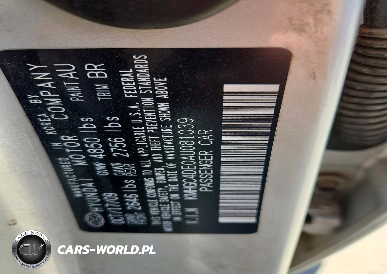 2010 Hyundai Genesis 3.8L VIN:KMHGC4DE0AU081039 - 12