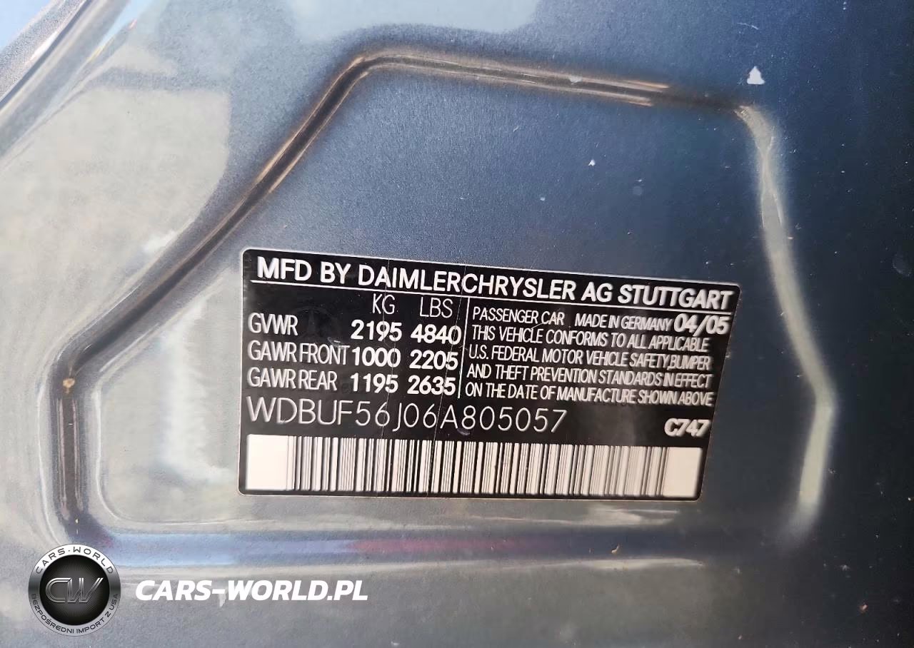 2006 Mercedes-Benz E 350 VIN:WDBUF56J06A805057 - 12