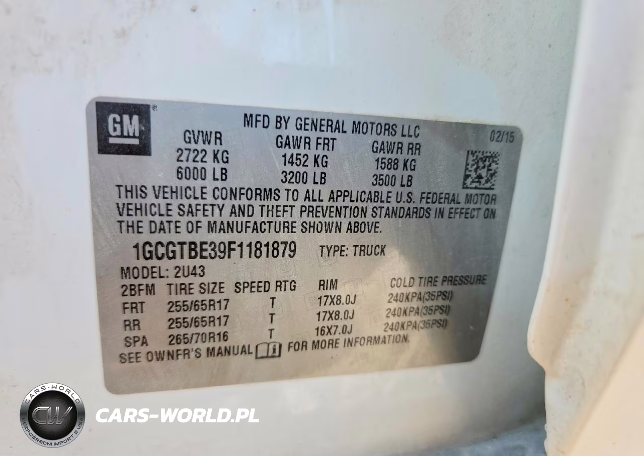 2015 Chevrolet Colorado Lt VIN:1GCGTBE39F1181879 - 12