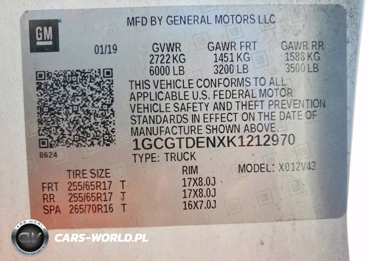 2019 Chevrolet Colorado Z71 VIN:1GCGTDENXK1212970 - 12