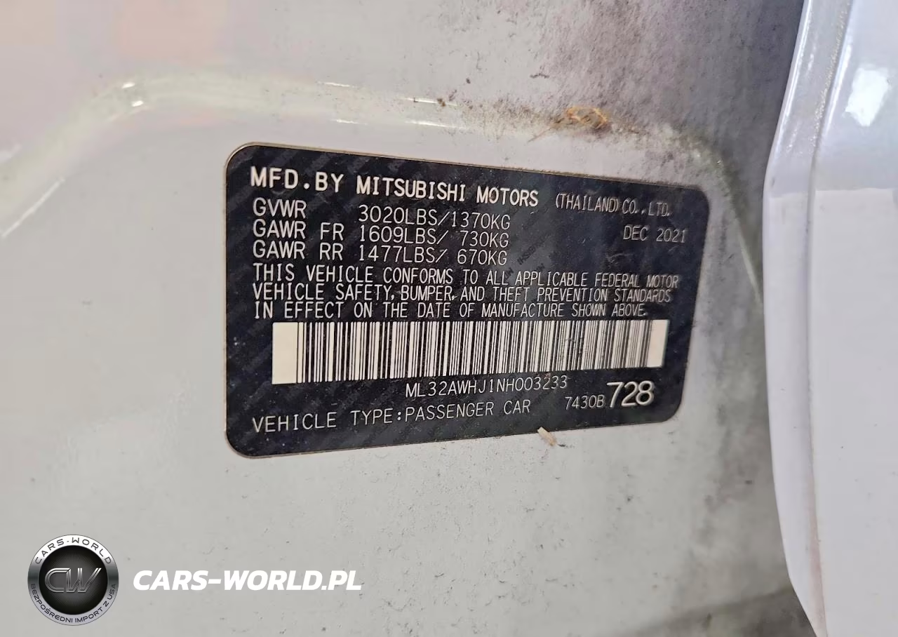 2022 Mitsubishi Mirage Se VIN:ML32AWHJ1NH003233 - 12