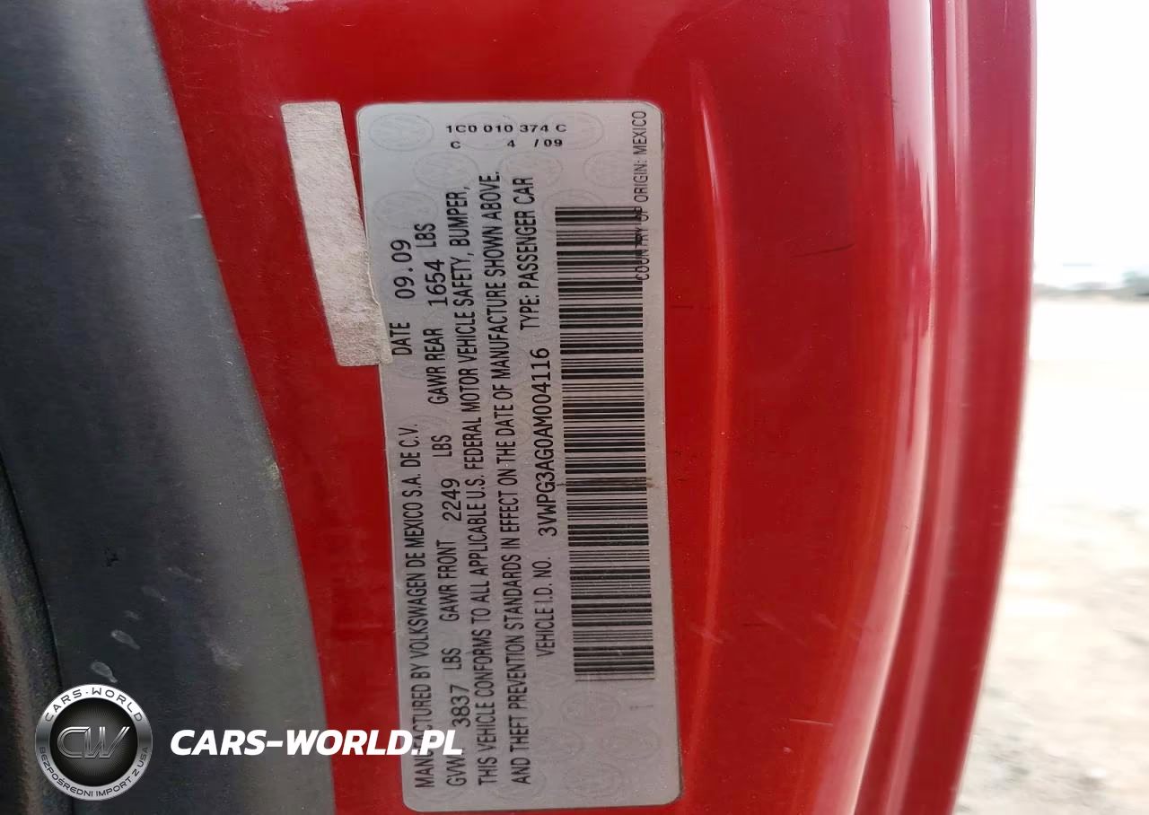 2010 Volkswagen New Beetle VIN:3VWPG3AG0AM004116 - 12