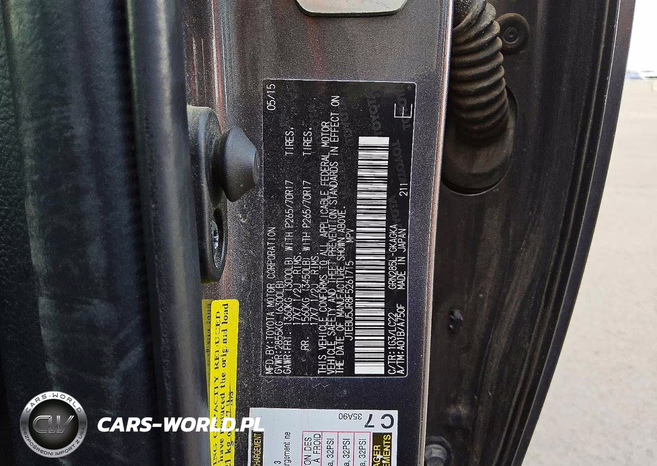 2015 Toyota 4Runner Trail Premium VIN:JTEBU5JR8F5261715 - 13