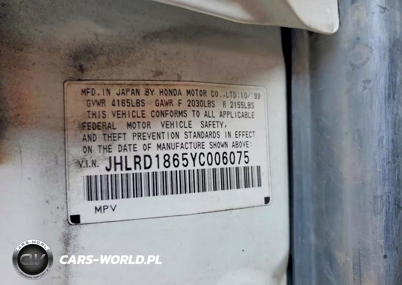 2000 Honda Cr-V Ex VIN:JHLRD1865YC006075 - 12