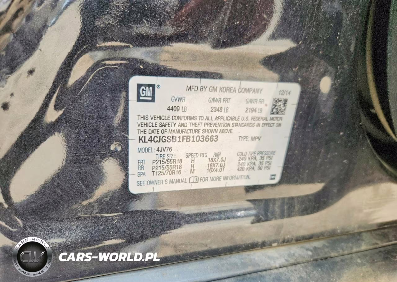 2015 Buick Encore VIN:KL4CJGSB1FB103663 - 13