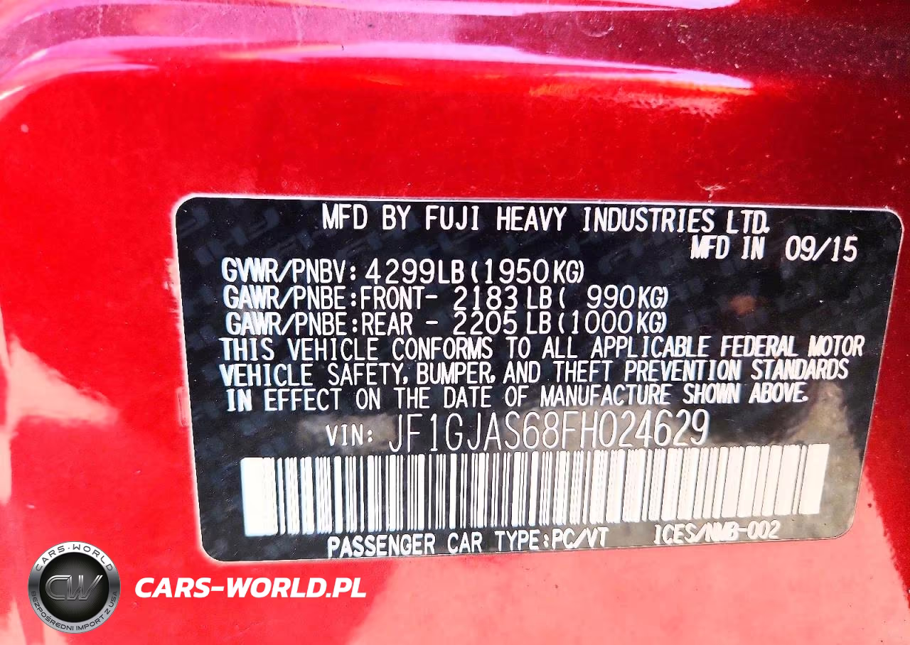 2015 Subaru Impreza Sport Limited VIN:JF1GJAS68FH024629 - 13