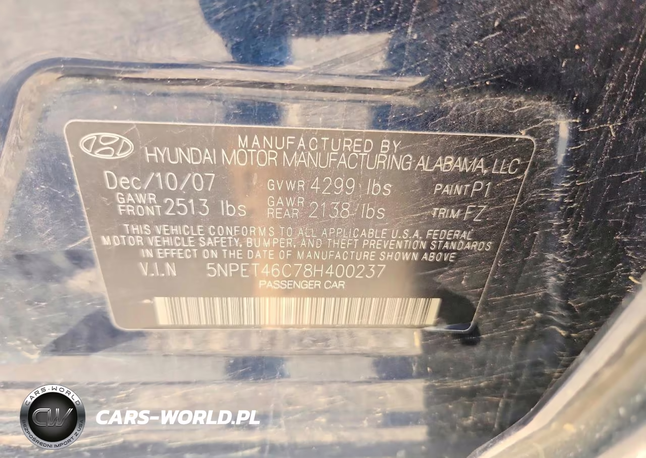 2008 Hyundai Sonata Gls VIN:5NPET46C78H400237 - 12