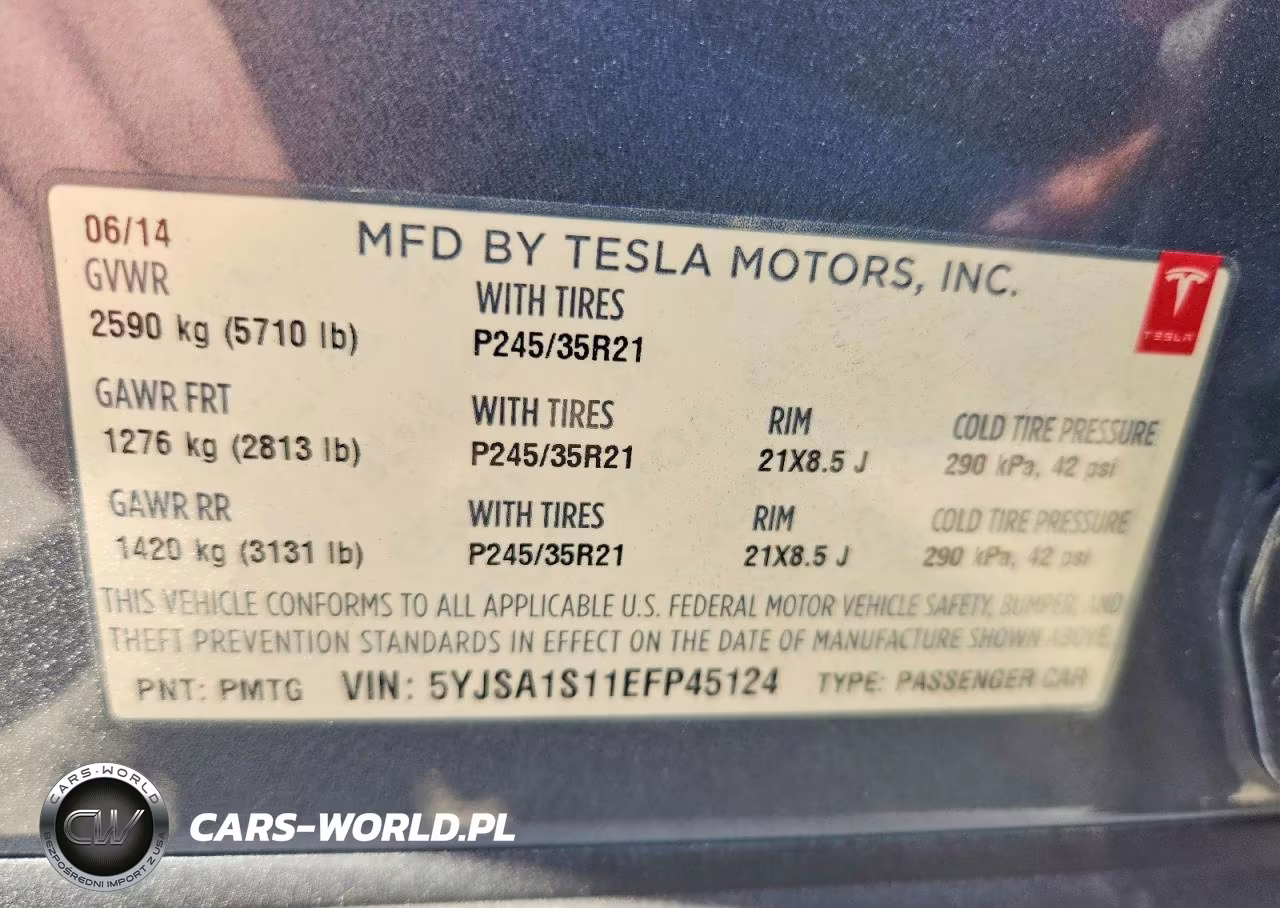 2014 Tesla Model S VIN:5YJSA1S11EFP45124 - 12