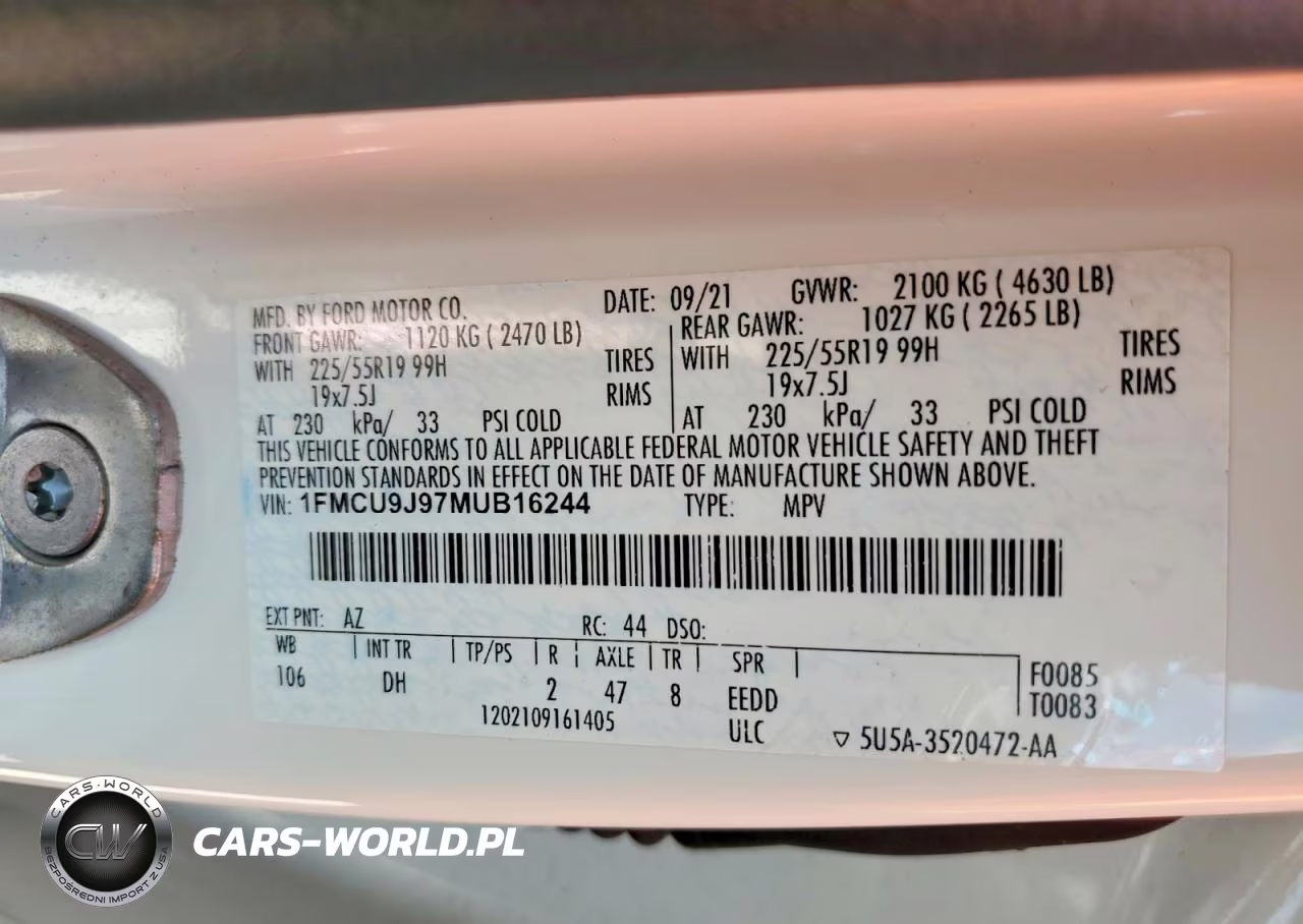 2021 Ford Escape Titanium VIN:1FMCU9J97MUB16244 - 14