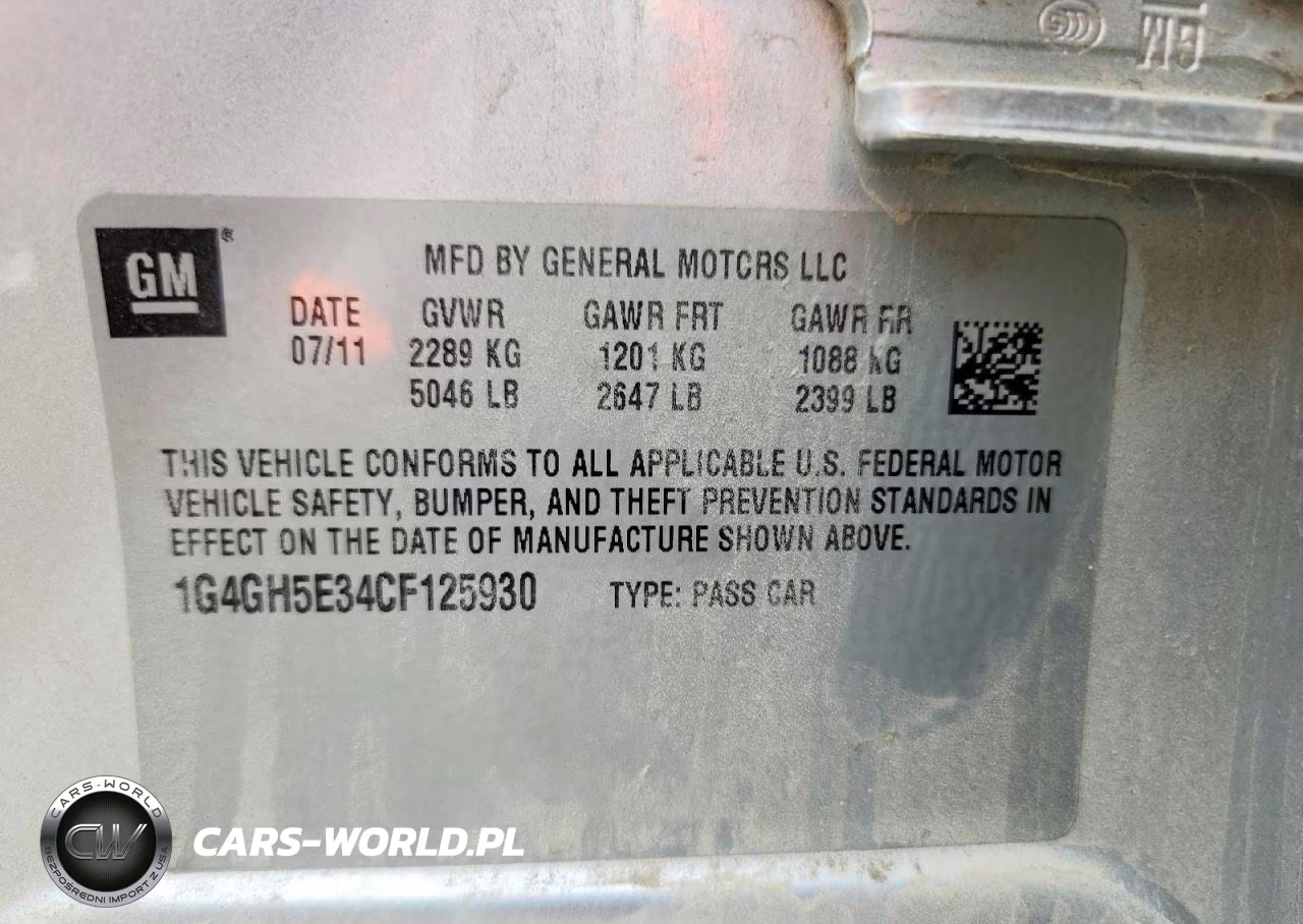 2012 Buick Lacrosse Premium VIN:1G4GH5E34CF125930 - 12