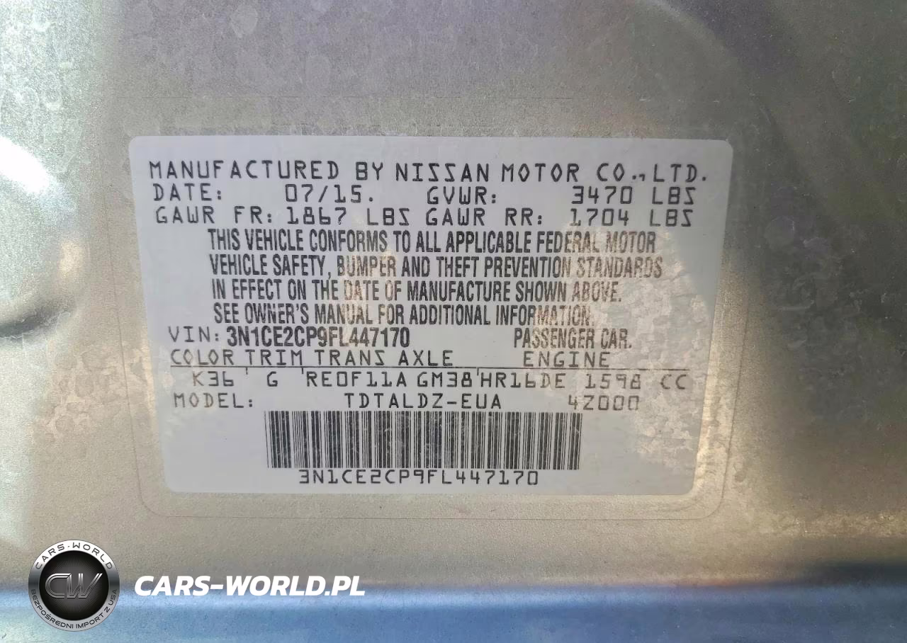 2015 Nissan Versa Note Sv VIN:3N1CE2CP9FL447170 - 12