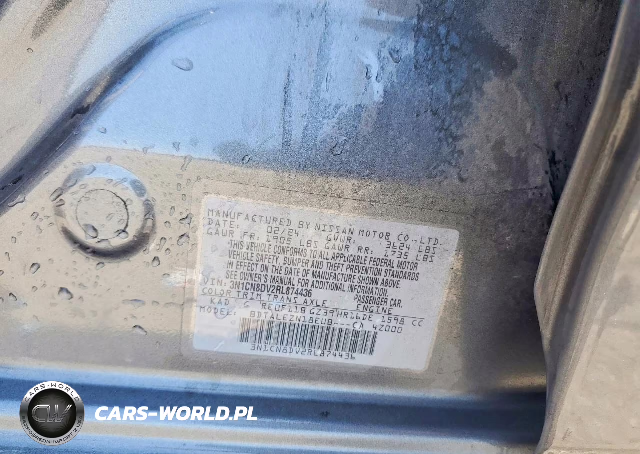 2024 Nissan Versa S VIN:3N1CN8DV2RL874436 - 12