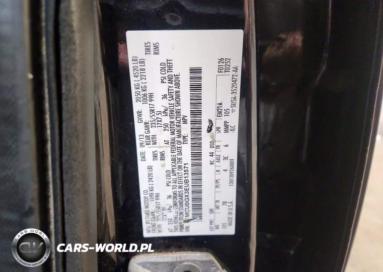 2014 Ford Escape Se VIN:1FMCU0GX3EUB13571 - 13