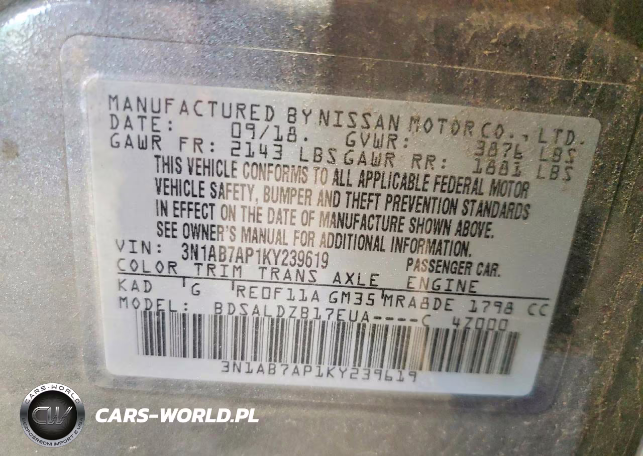 2019 Nissan Sentra Sv VIN:3N1AB7AP1KY239619 - 12