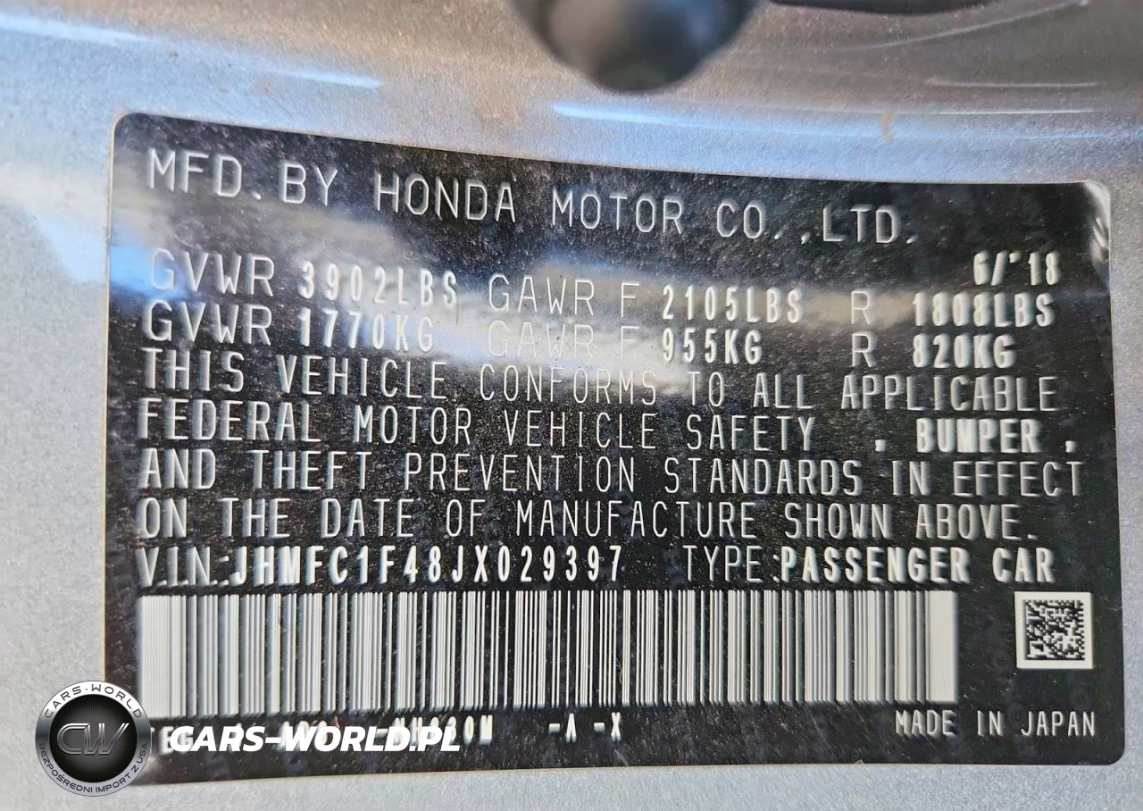 2018 Honda Civic Ex VIN:JHMFC1F48JX029397 - 13