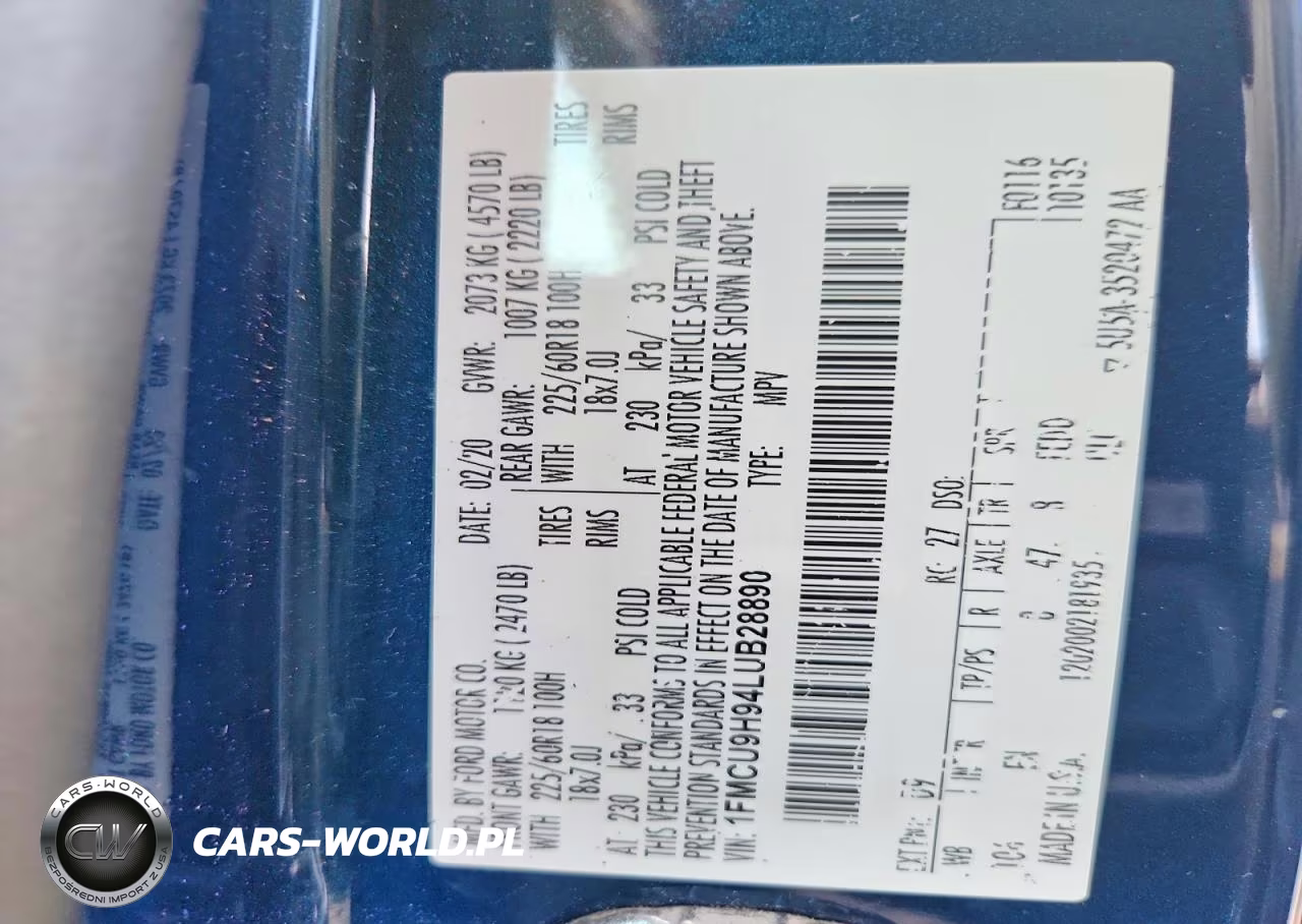 2020 Ford Escape Sel VIN:1FMCU9H94LUB28890 - 14