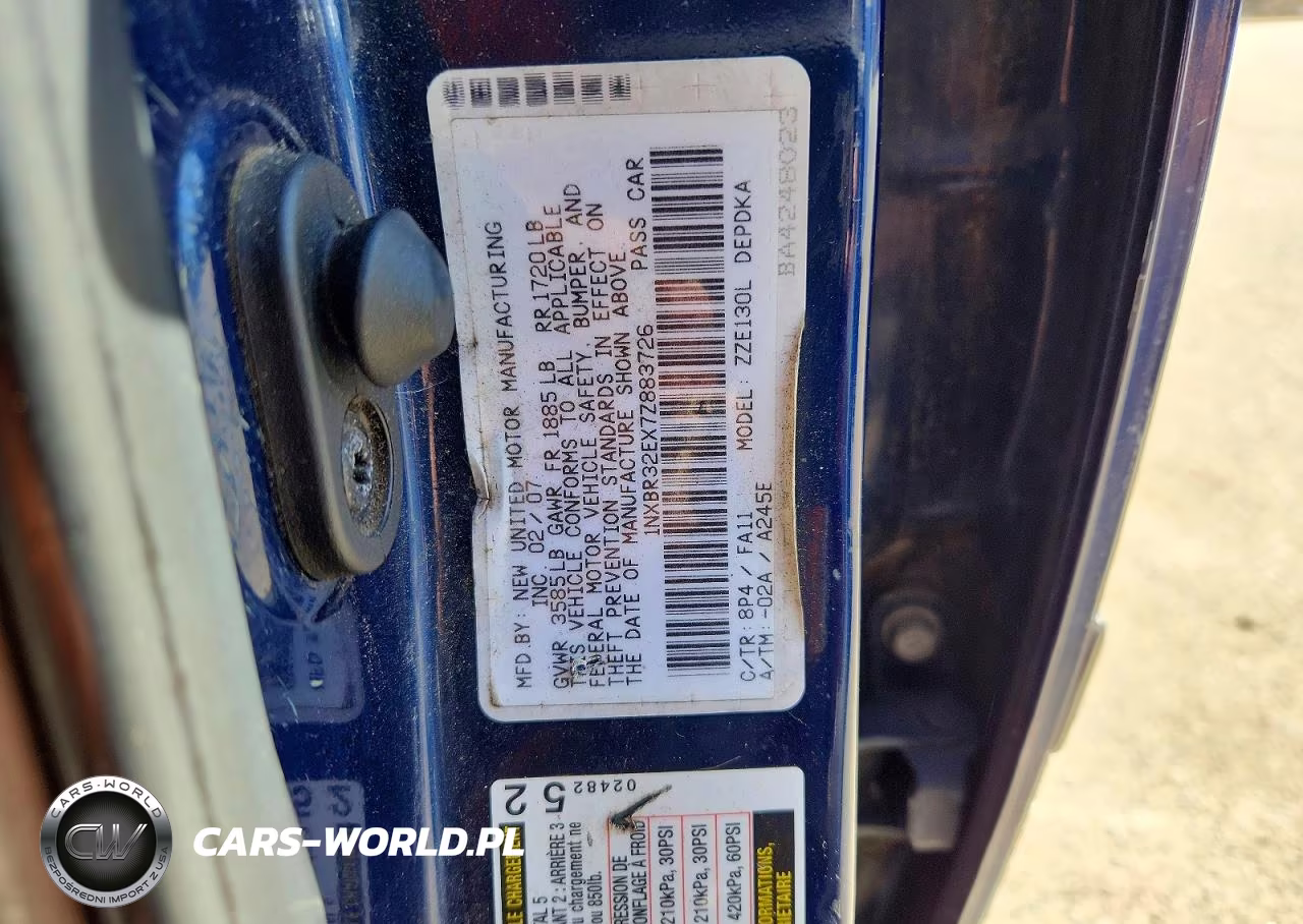 2007 Toyota Corolla Ce VIN:1NXBR32EX7Z883726 - 12