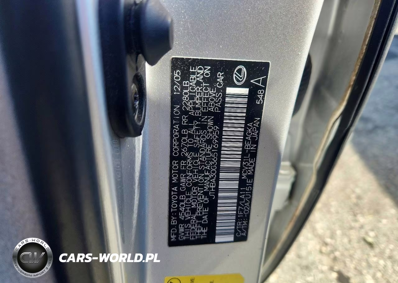 2006 Lexus Es 330 VIN:JTHBA30G365169959 - 12