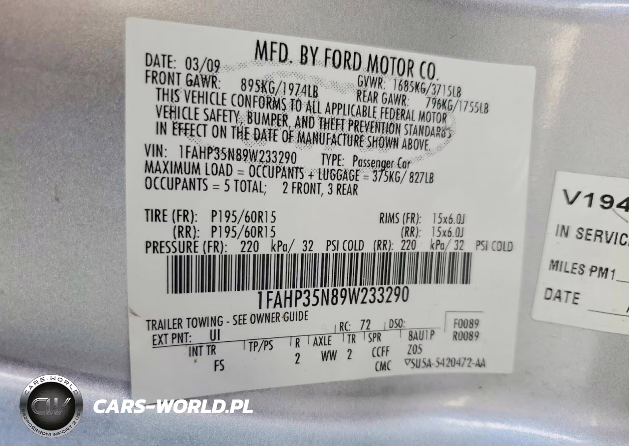 2009 Ford Focus Se VIN:1FAHP35N89W233290 - 13