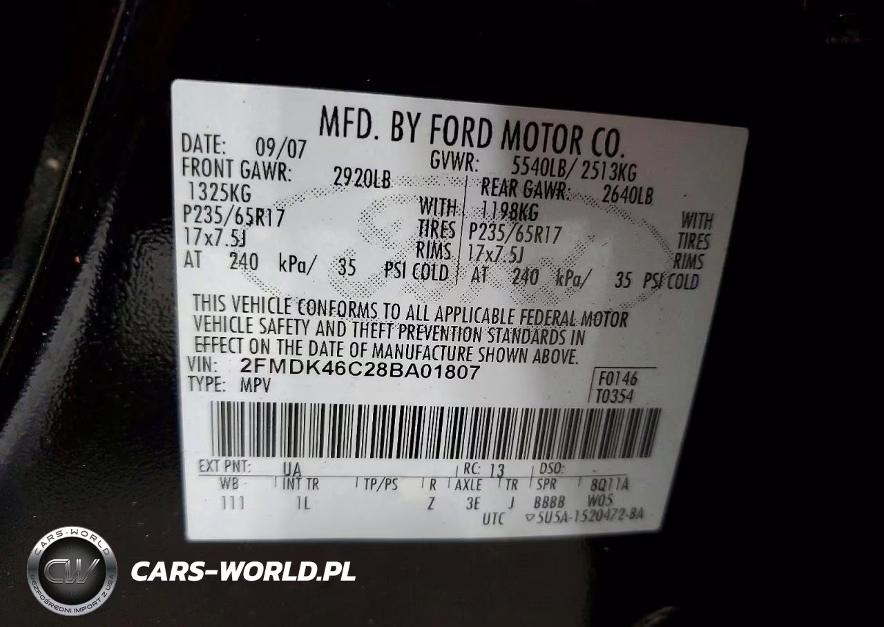 2008 Ford Edge Se VIN:2FMDK46C28BA01807 - 14